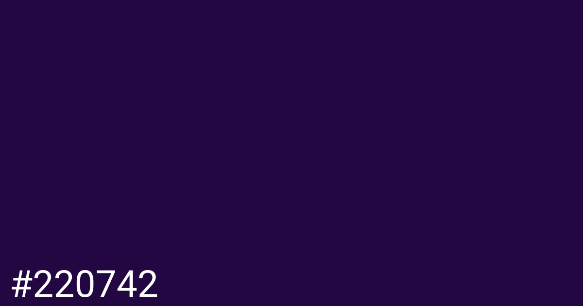 Hex color #220742 graphic