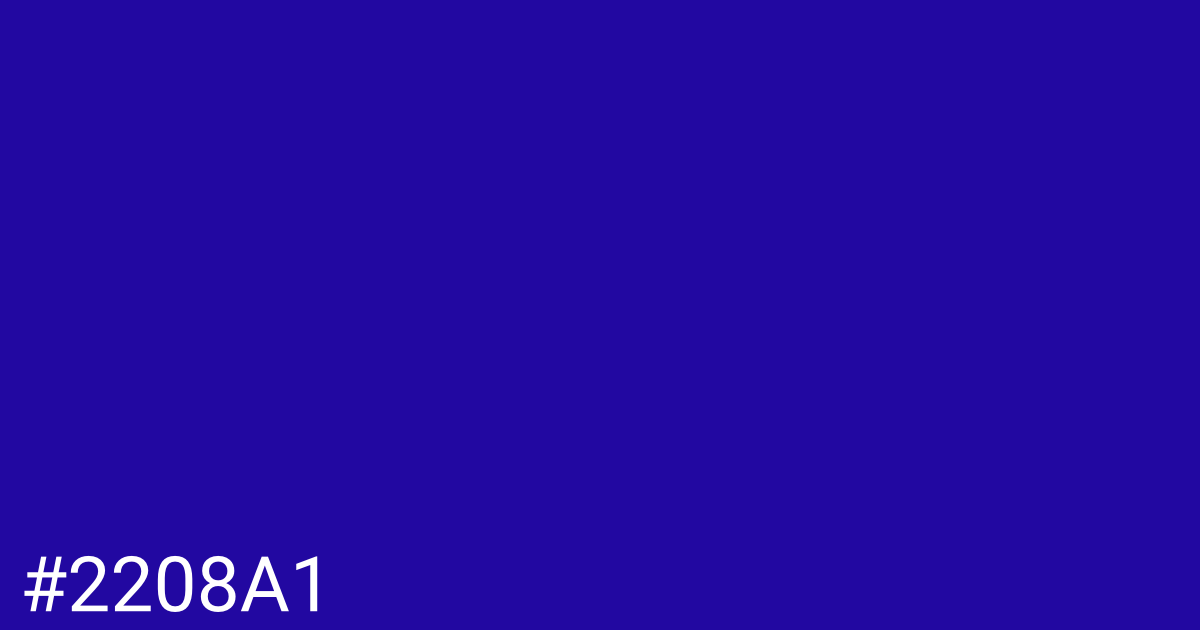 Hex color #2208a1 graphic