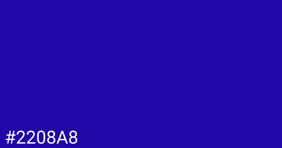 Hex color #2208a8 graphic