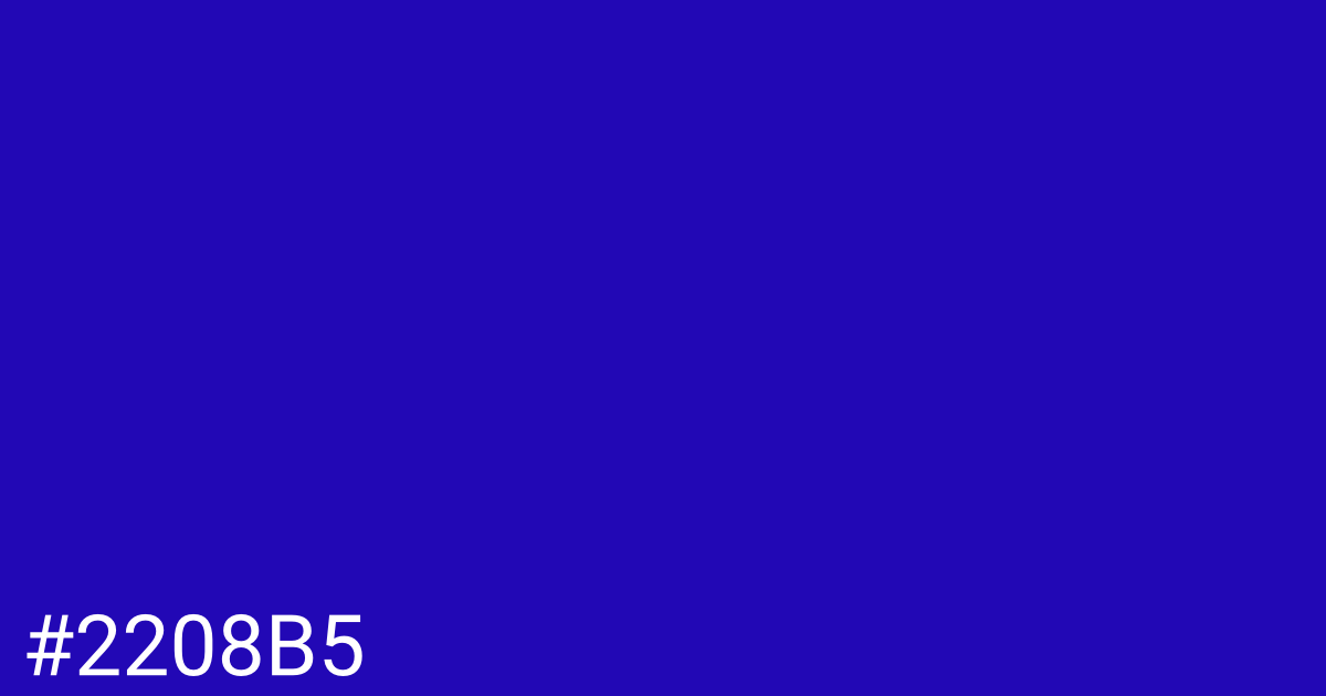 Hex color #2208b5 graphic