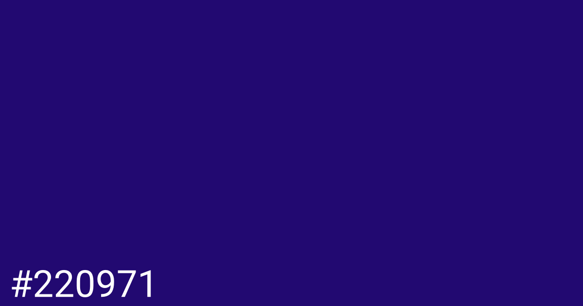 Hex color #220971 graphic