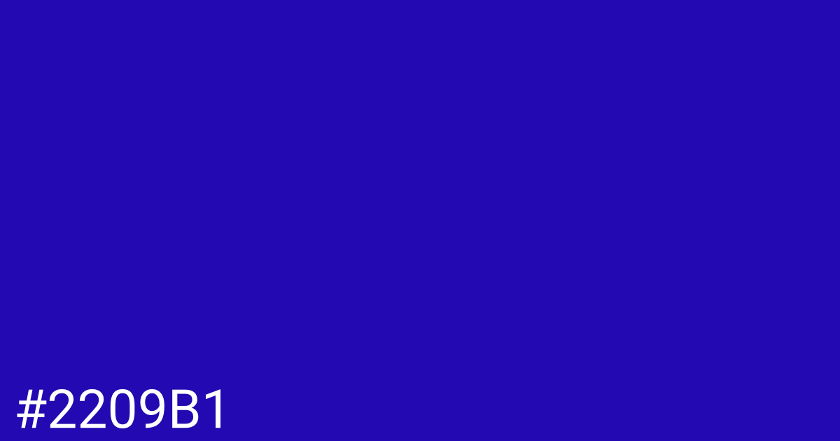 Hex color #2209b1 graphic