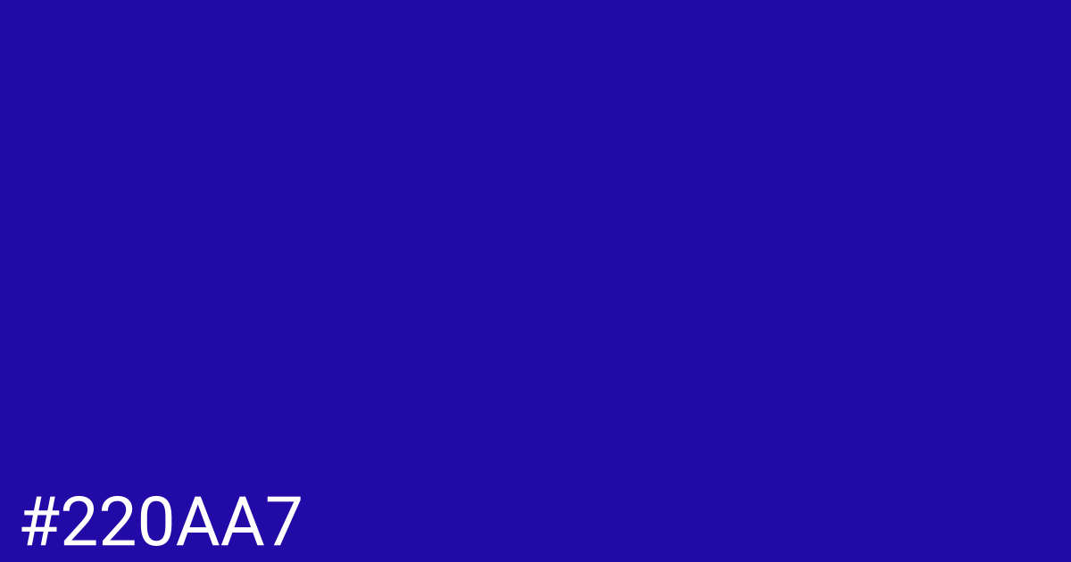 Hex color #220aa7 graphic