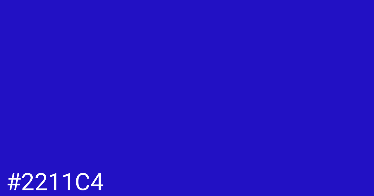 Hex color #2211c4 graphic