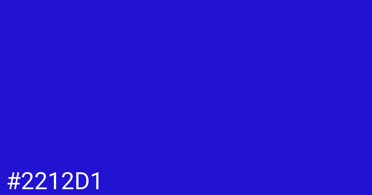 Hex color #2212d1 graphic