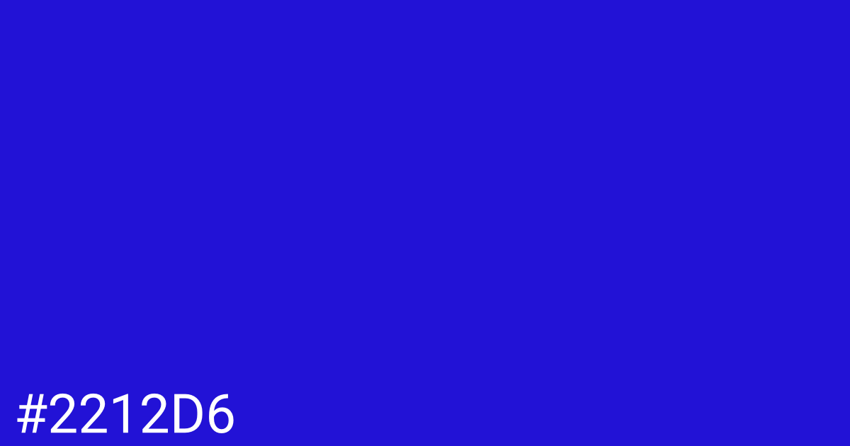 Hex color #2212d6 graphic