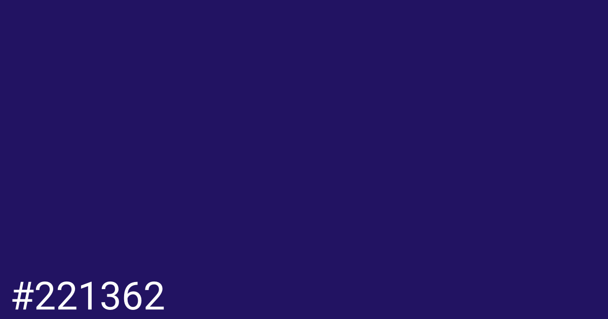 Hex color #221362 graphic