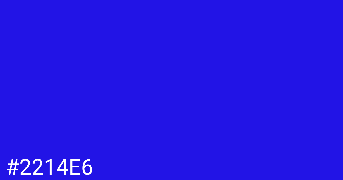 Hex color #2214e6 graphic