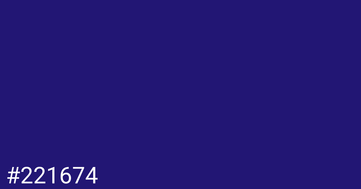 Hex color #221674 graphic