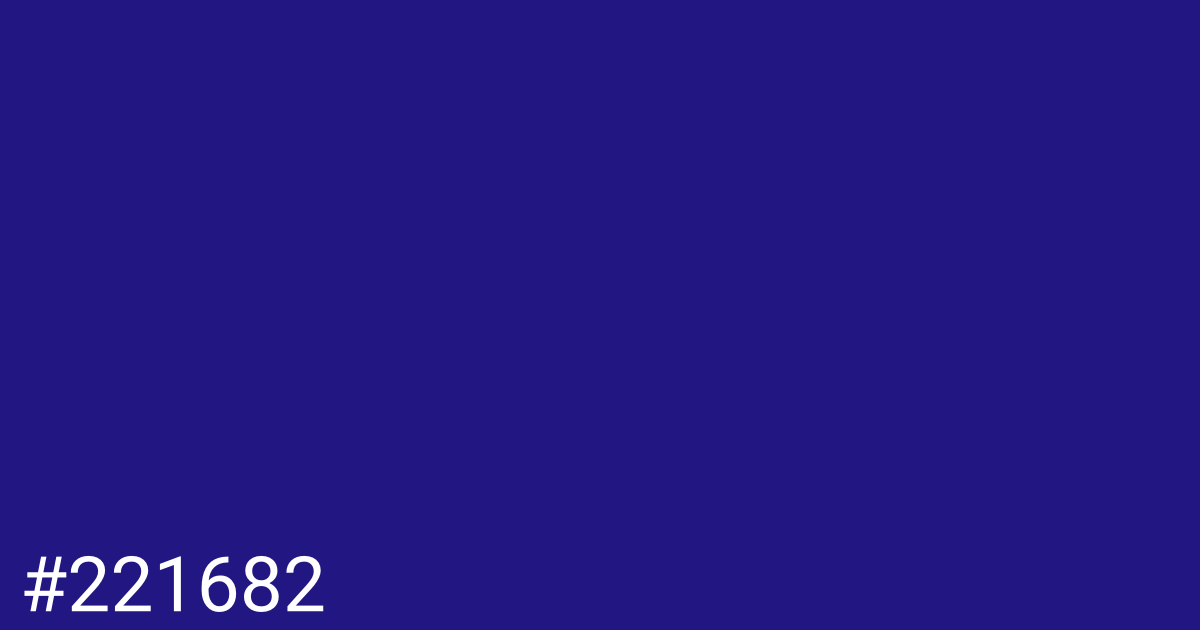 Hex color #221682 graphic