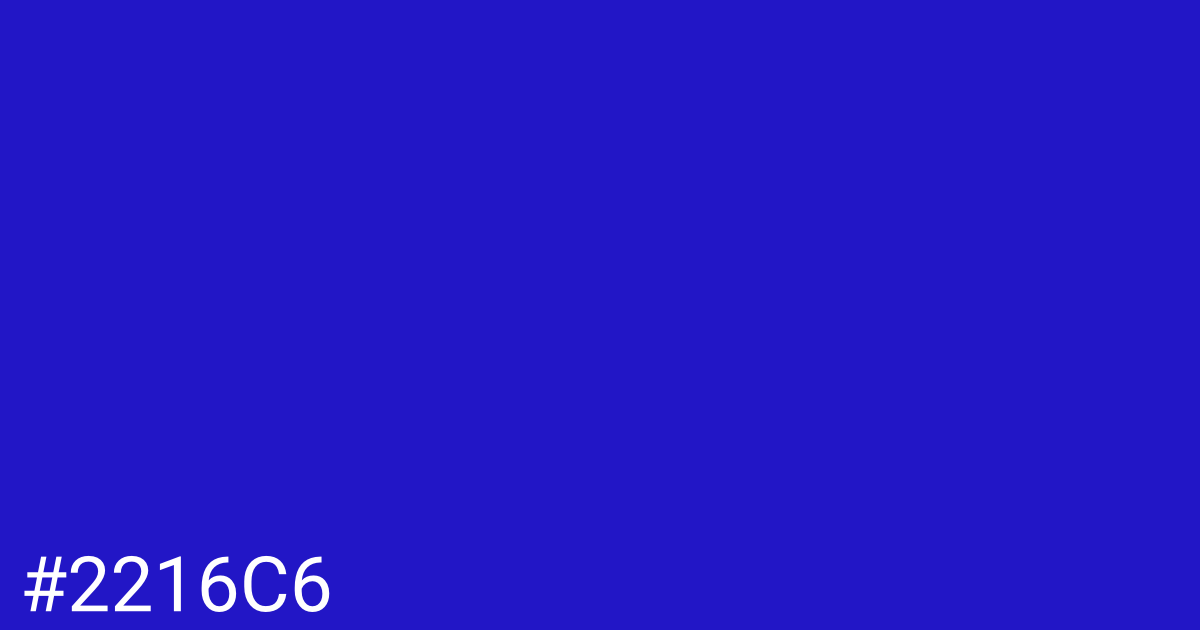 Hex color #2216c6 graphic