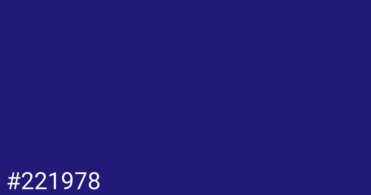 Hex color #221978 graphic
