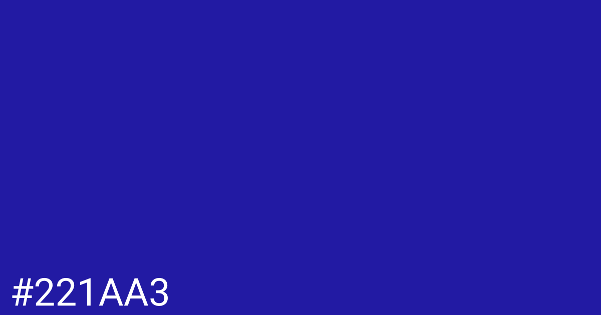 Hex color #221aa3 graphic