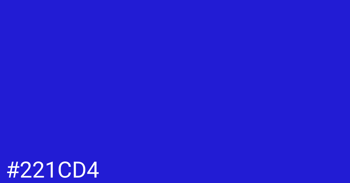 Hex color #221cd4 graphic