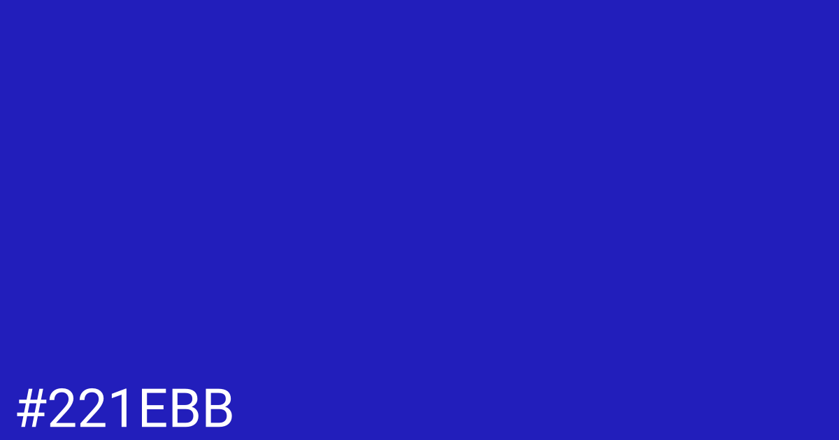 Hex color #221ebb graphic