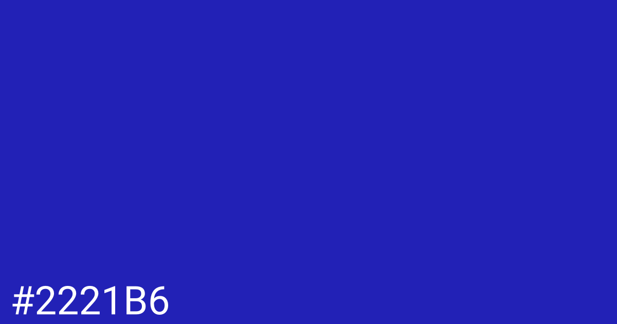Hex color #2221b6 graphic