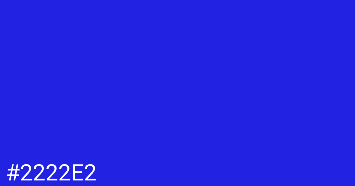 Hex color #2222e2 graphic