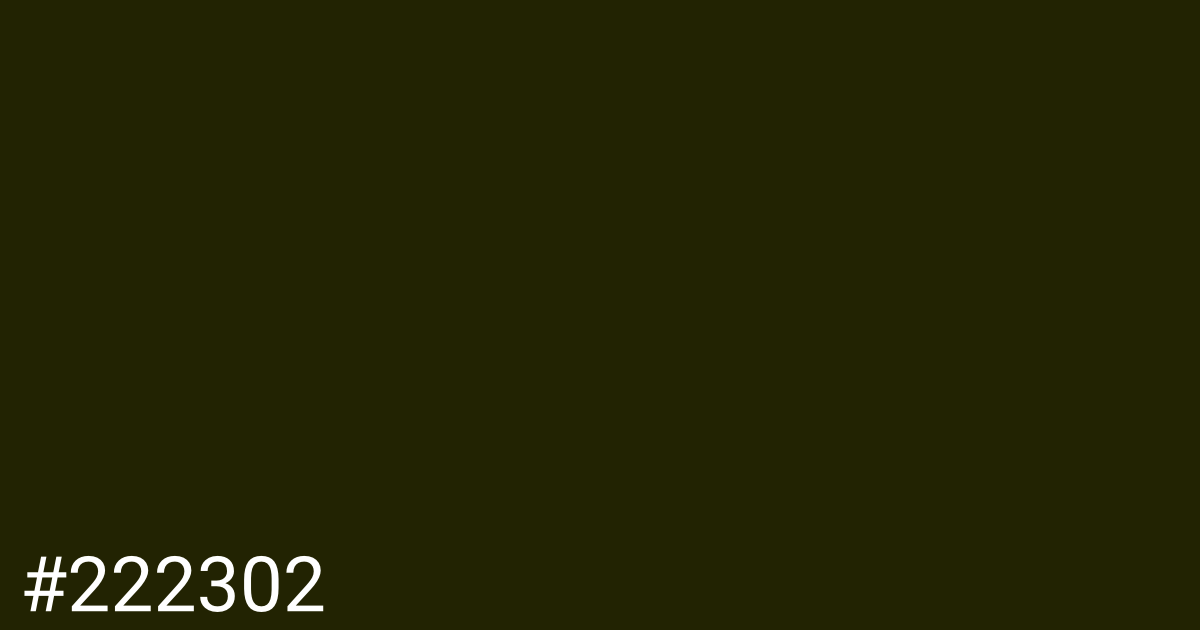 Hex color #222302 graphic