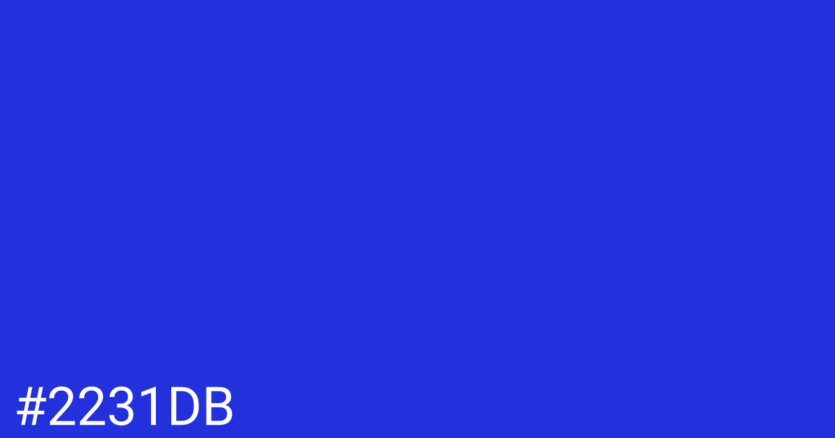 Hex color #2231db graphic