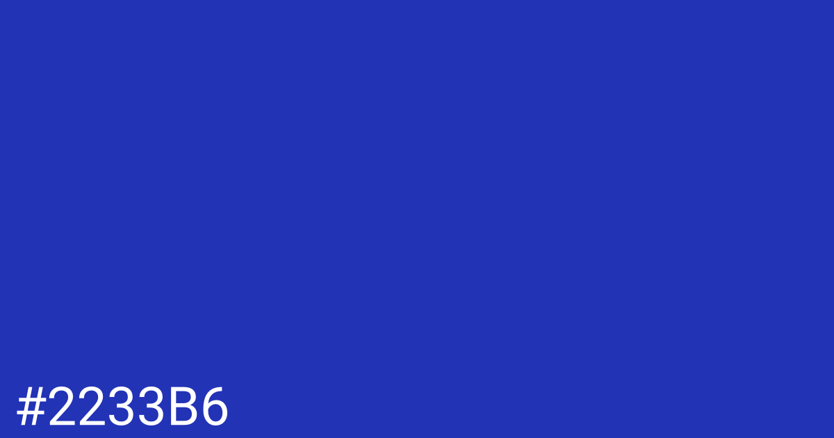 Hex color #2233b6 graphic