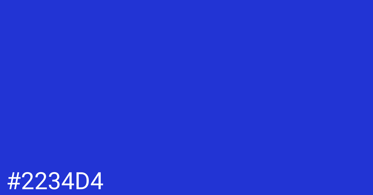 Hex color #2234d4 graphic