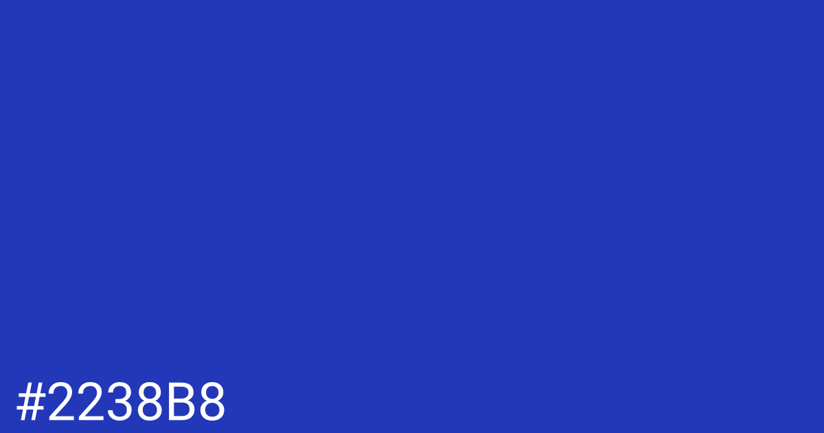 Hex color #2238b8 graphic