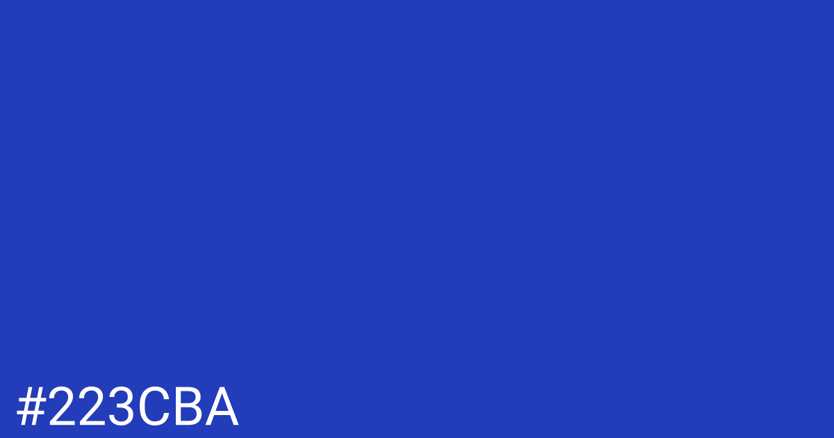 Hex color #223cba graphic