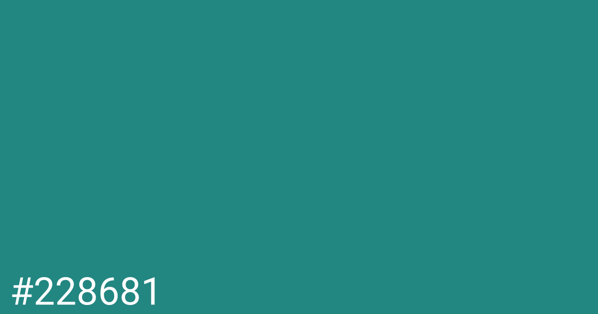 Hex color #228681 graphic