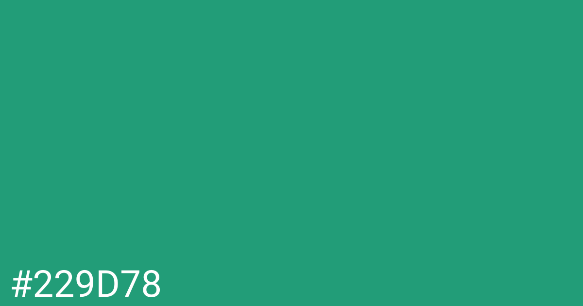 Hex color #229d78 graphic