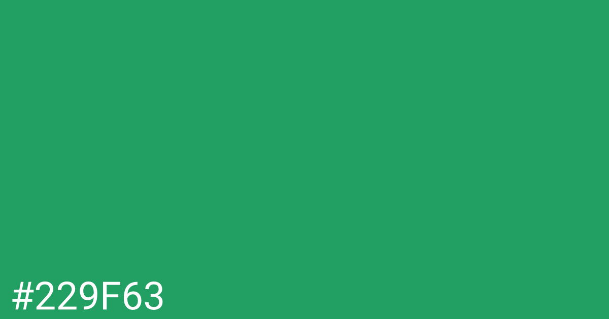 Hex color #229f63 graphic