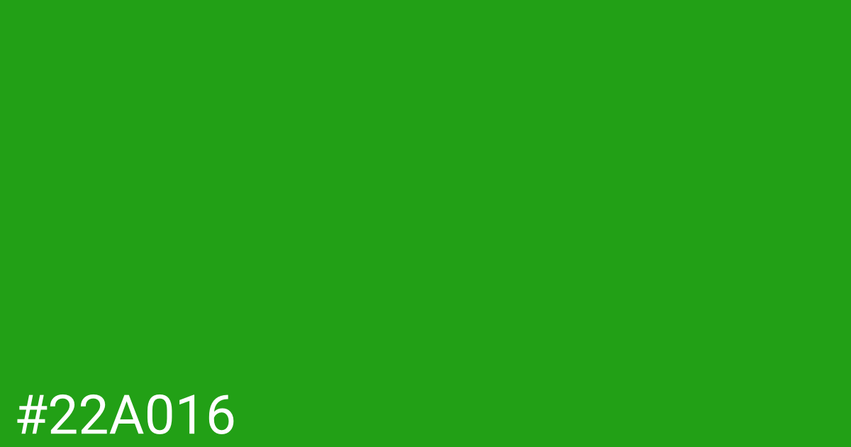 Hex color #22a016 graphic