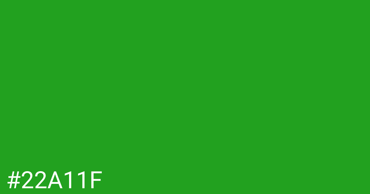 Hex color #22a11f graphic