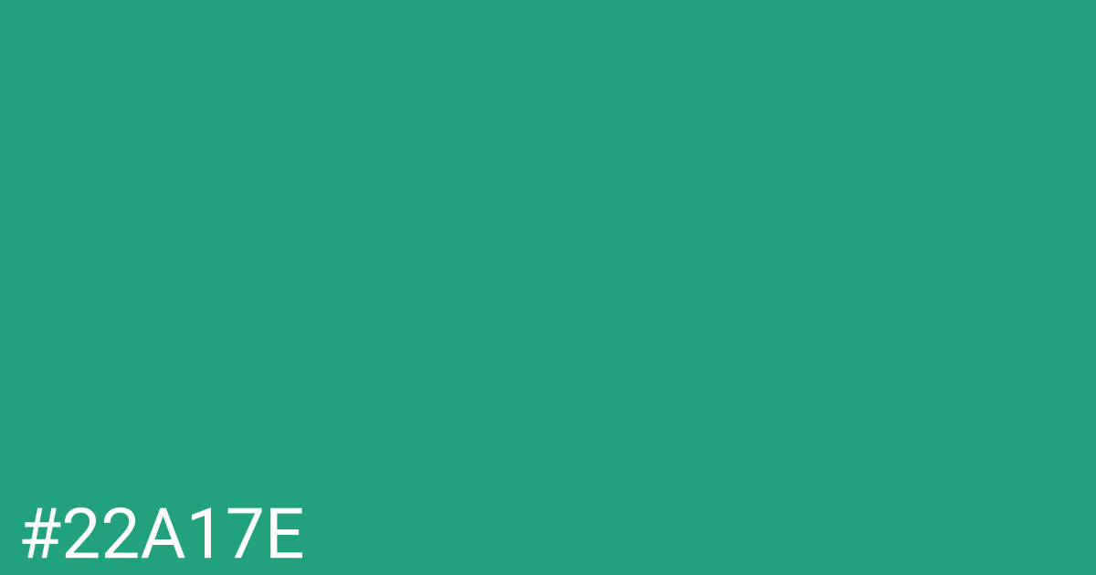 Hex color #22a17e graphic