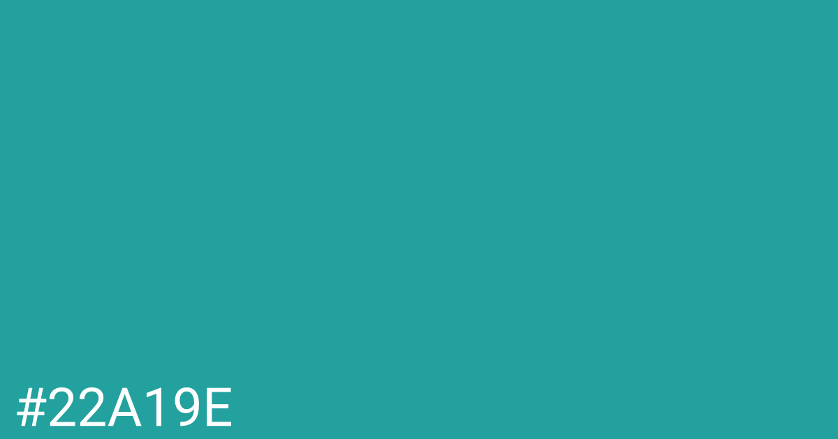 Hex color #22a19e graphic