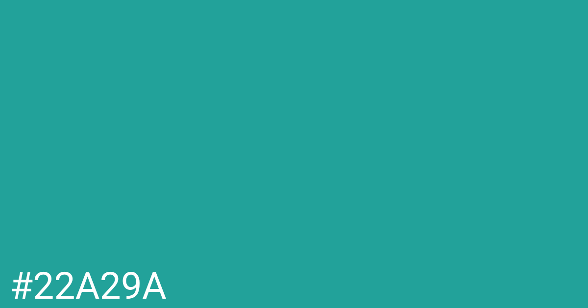 Hex color #22a29a graphic