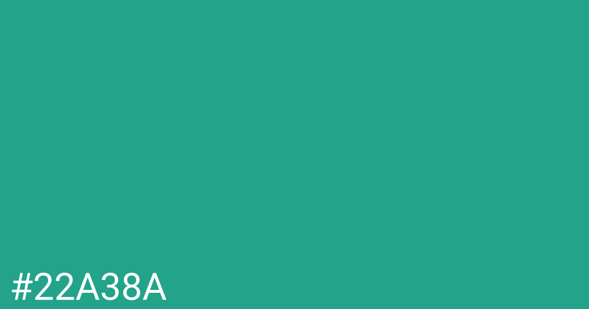 Hex color #22a38a graphic