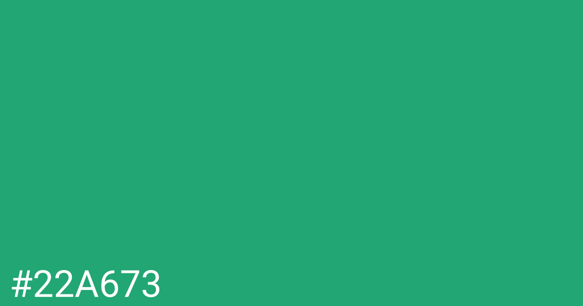 Hex color #22a673 graphic