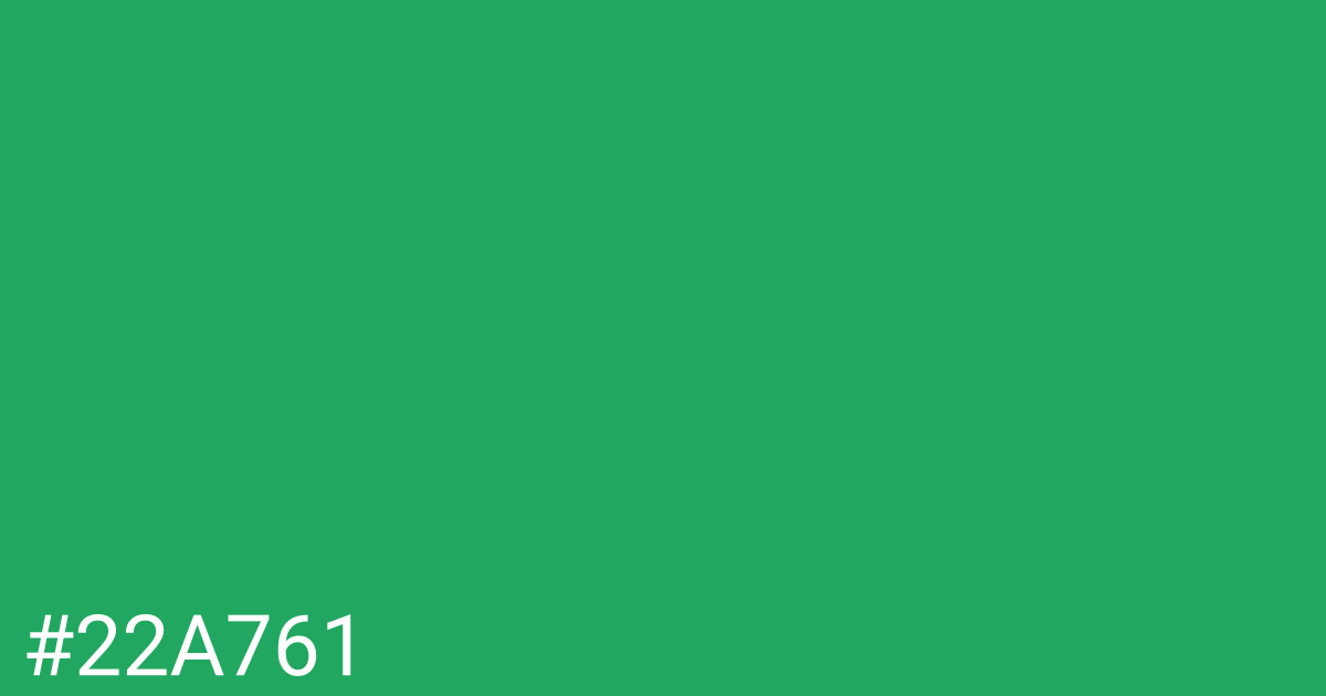 Hex color #22a761 graphic