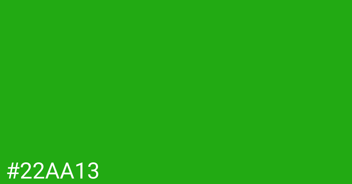 Hex color #22aa13 graphic