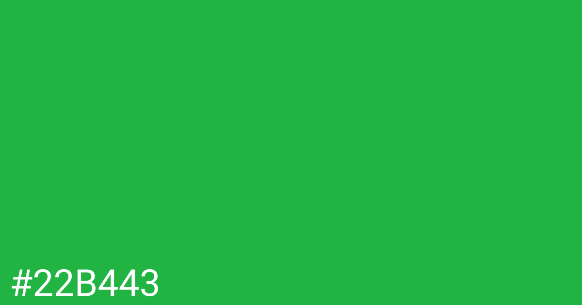 Hex color #22b443 graphic