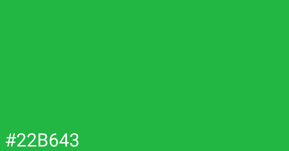 Hex color #22b643 graphic