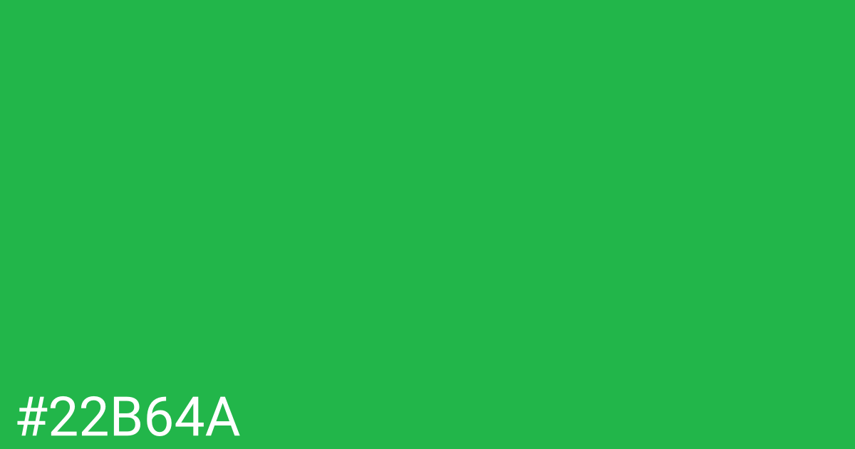 Hex color #22b64a graphic