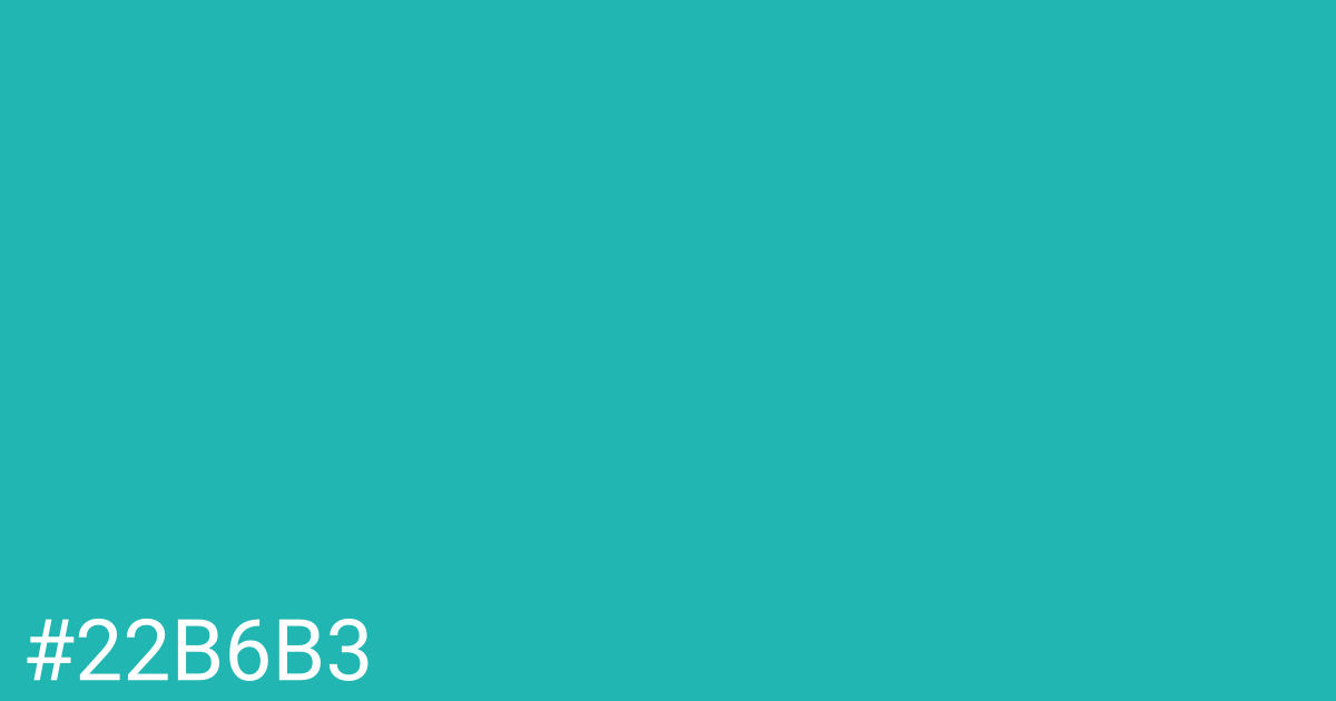 Hex color #22b6b3 graphic