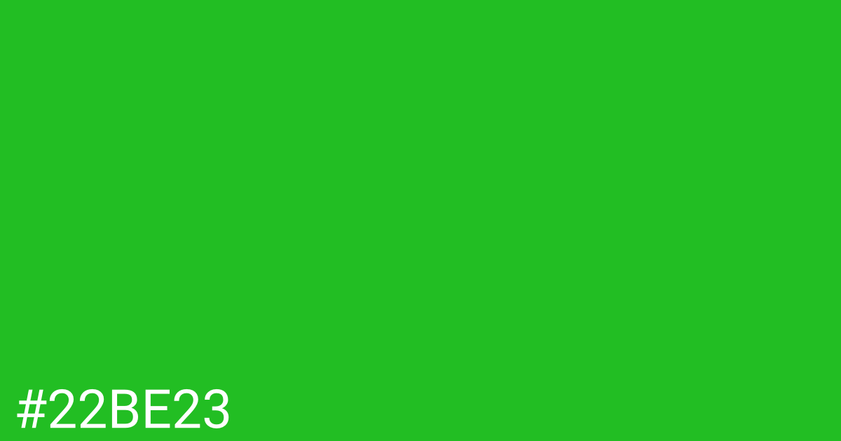 Hex color #22be23 graphic