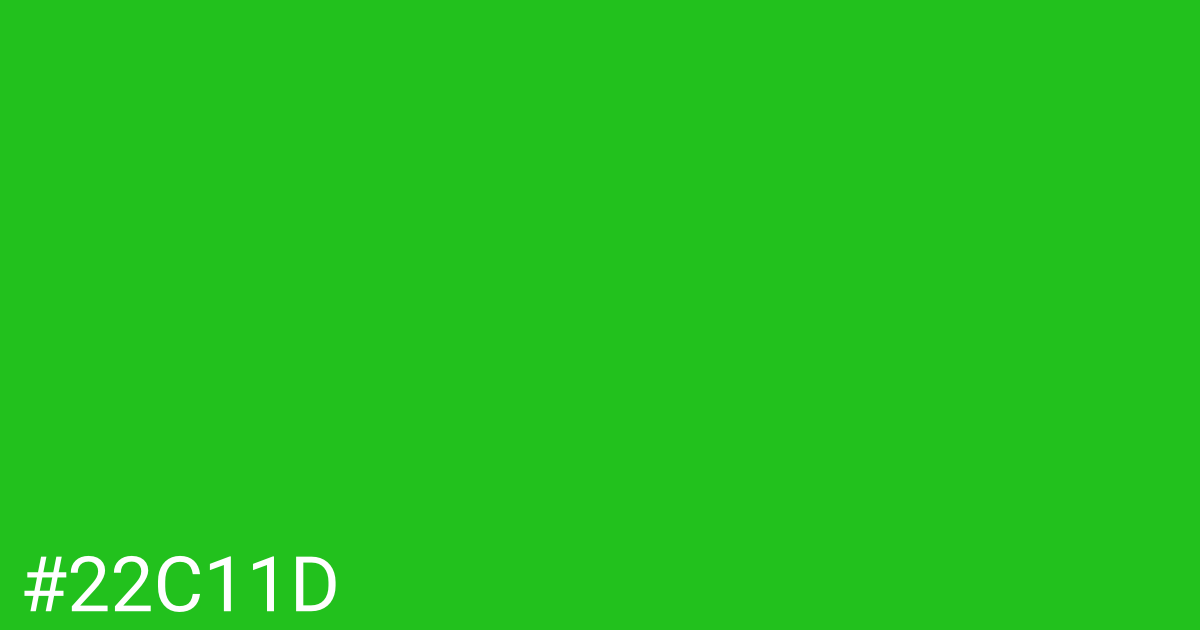 Hex color #22c11d graphic
