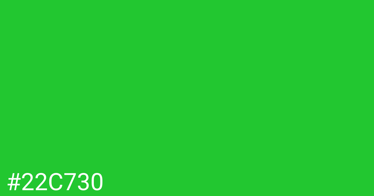 Hex color #22c730 graphic