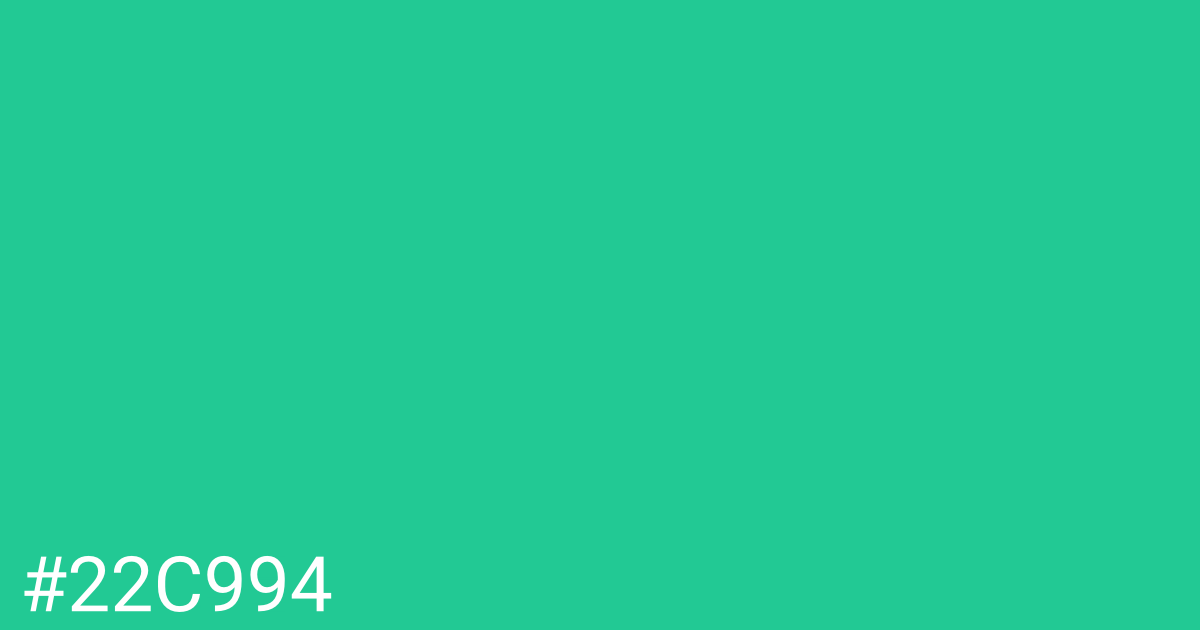 Hex color #22c994 graphic