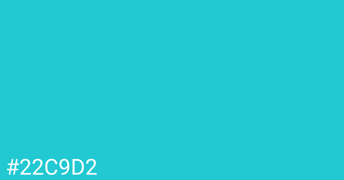 Hex color #22c9d2 graphic