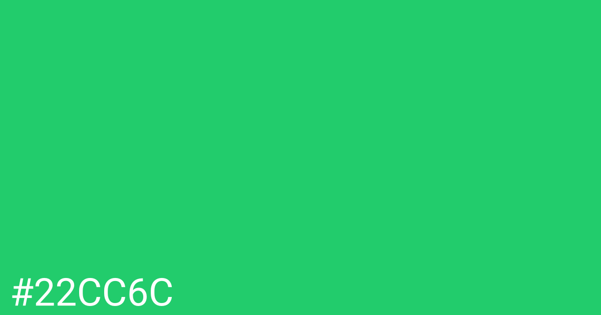 Hex color #22cc6c graphic