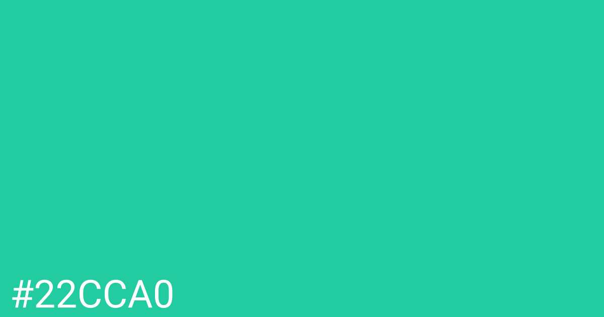 Hex color #22cca0 graphic